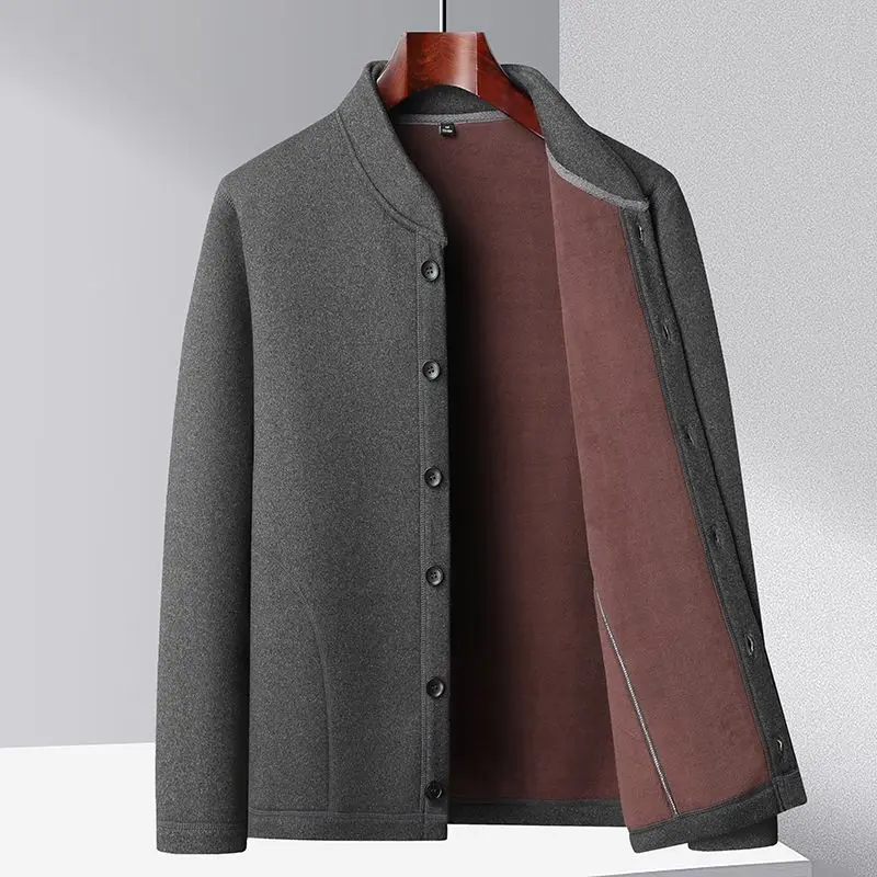 

Men's Thiened Fce Lined Cotton Jaet Winter Warm Inner Wear for Middle-Aged And ly andpa Dad Busin Casual Sle