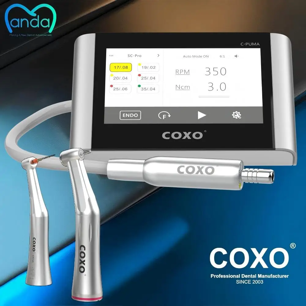 

MANDA COXO Dental Motor C-Puma Master Electric Motor With 1:5 & 6:1 Contra Angle Full Touch Micromotor