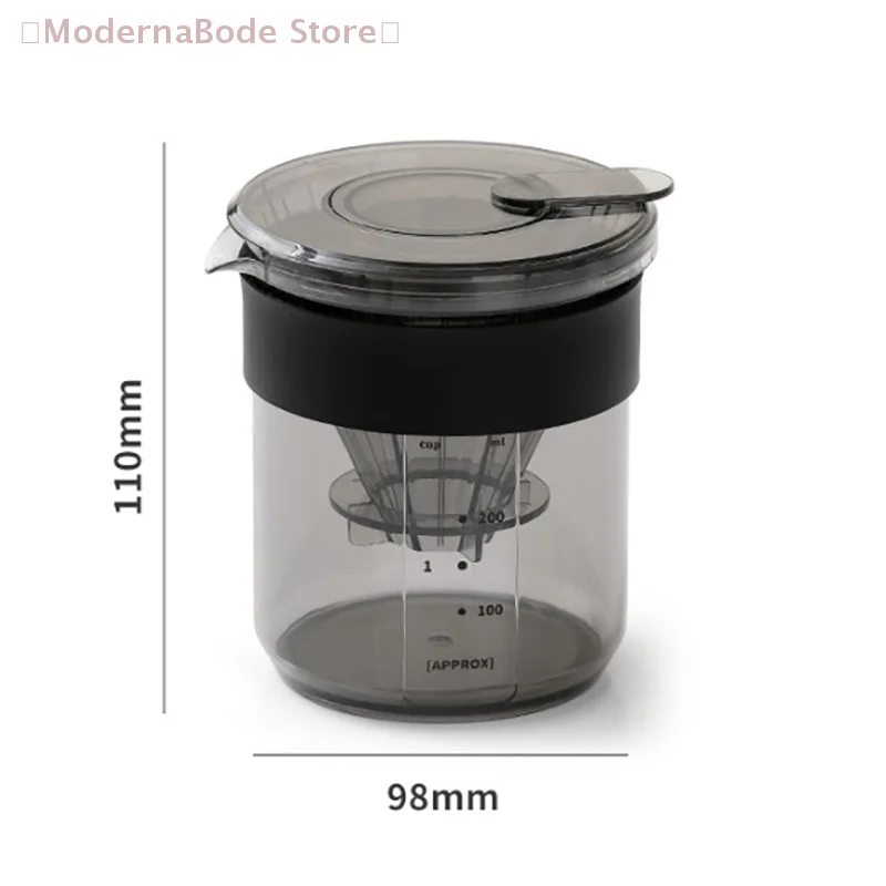 【M】Cafetière trois-en-un à infusion manuelle avec échelle, en matériau épais de qualité alimentaire, tasse à café, tasse de voyage, tasse de camping, tasse de stockage de café