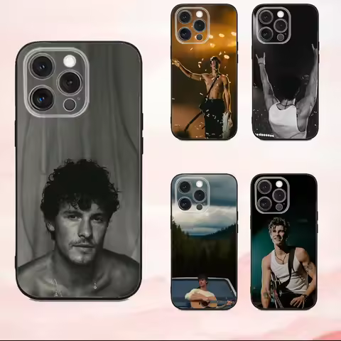 S-Shawns Singer M-Mendes Phone Case For iPhone 16,se4,15,14,13,12,11,Pro,X,XS,Max,XR,Plus,Mini Soft Black Cover