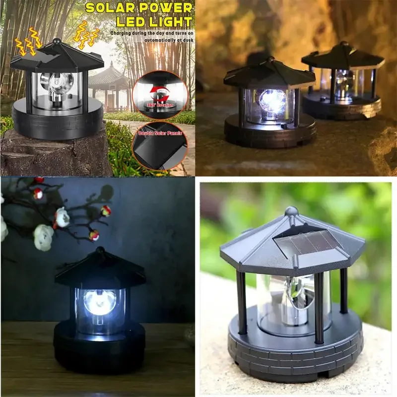 

1 шт., водонепроницаемый фонарь на солнечной батарее, с поворотом на 360 градусов