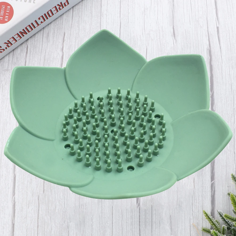 

Soap Holder Tray Bar Dish Flower for Counter Bathroom Sink Tub Green Accessories Petal Travel