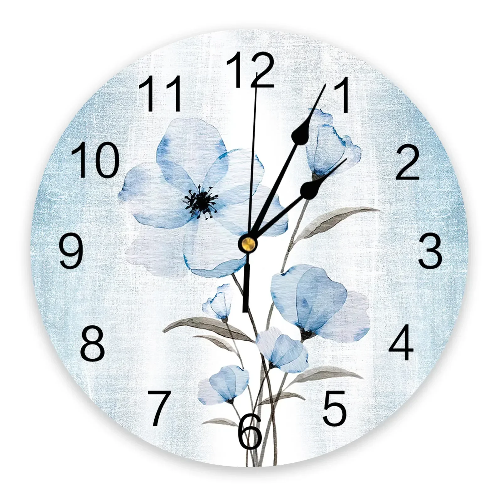 Flower Gradual Retro Wall Clock Silent Digital Clocks for Home Bedroom Kitchen Living Room Decoration