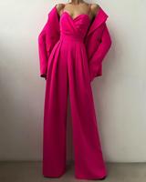 Chic Spaghetti Straps Wide Leg Pants Jumpsuits Elegant Fashion Women Ladies V-Neck High Waist Long Rompers Sleeveless Suit