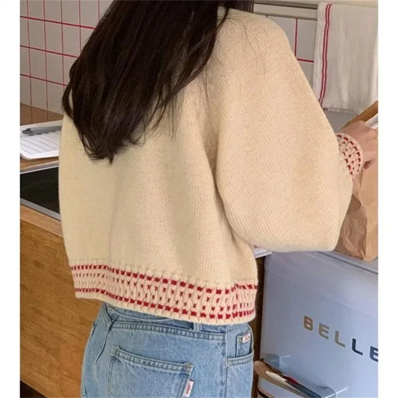 2025 Cardigan lavorato a maglia a maniche lunghe maglione allentato inverno donna autunno O-collo cappotti coreani elegante moda casual maglieria vestiti