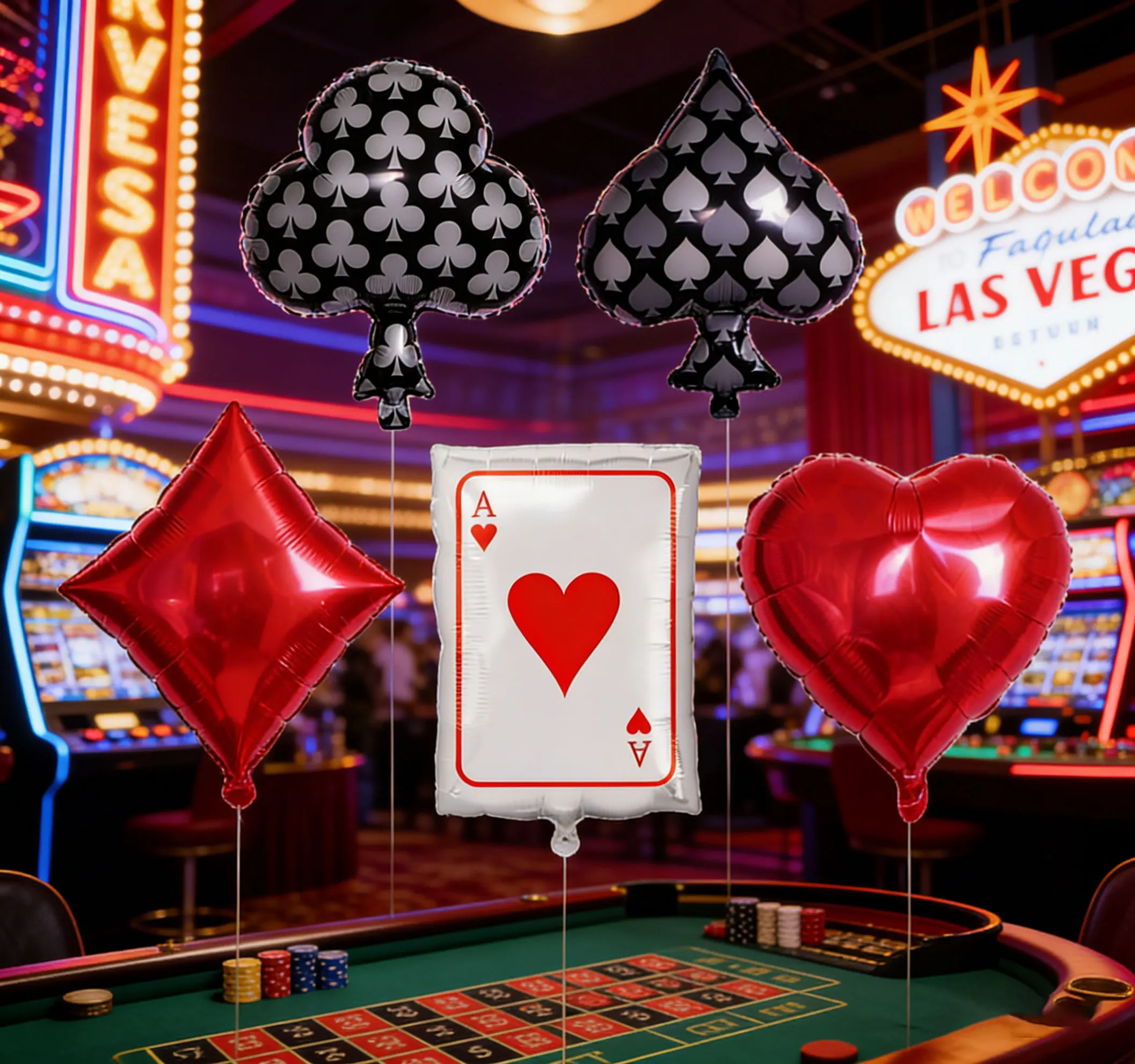 5 Pcs Poker Balloon…