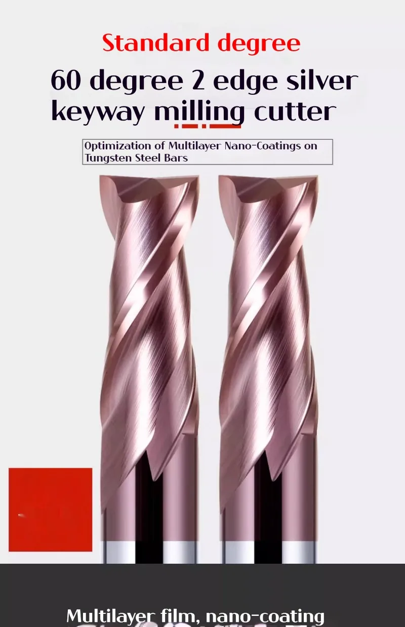 HRC60 milling cutter carbide 2 Flutes 4 Flutes 1,2,3,4,5,6,7,8,9,10,11,12,14,16,18,20mm Handle Milling Metal Cutter CNC CUTTER