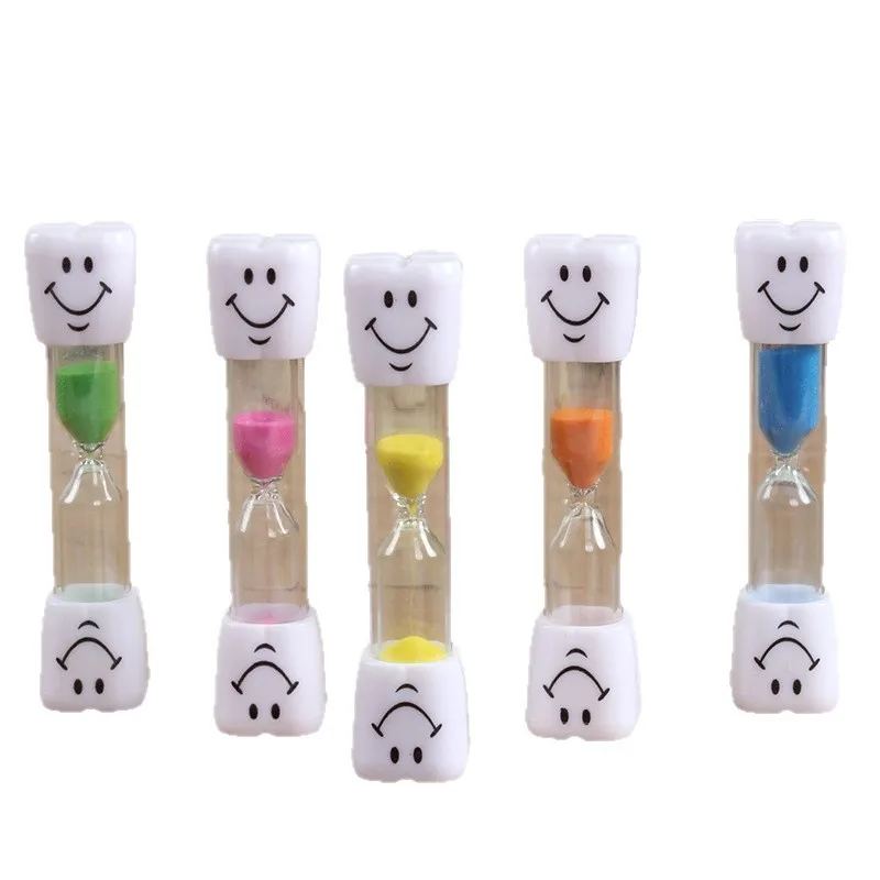 Smile Tooth 3 Minute Sand Timer Assorted Colors (5 Pack),Toothbrush Timer for Children's Day Creative Countdown Timer