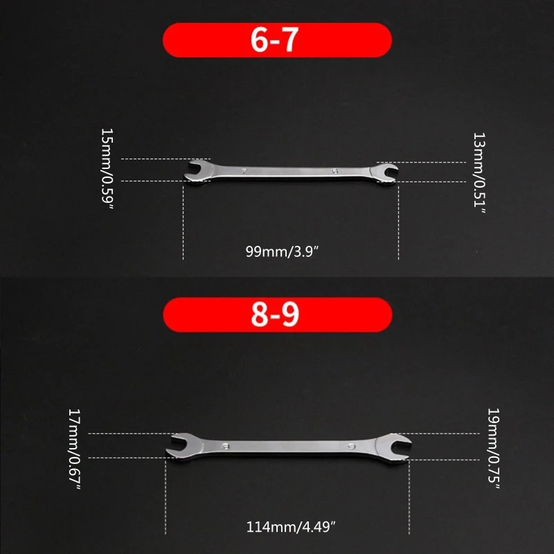 5 ชิ้น/เซ็ต Super-Thin ประแจปลายเปิดชุดเมตริก 6-17 มม.Slim Spanner ชุดประแจสูงคาร์บอนเหล็ก