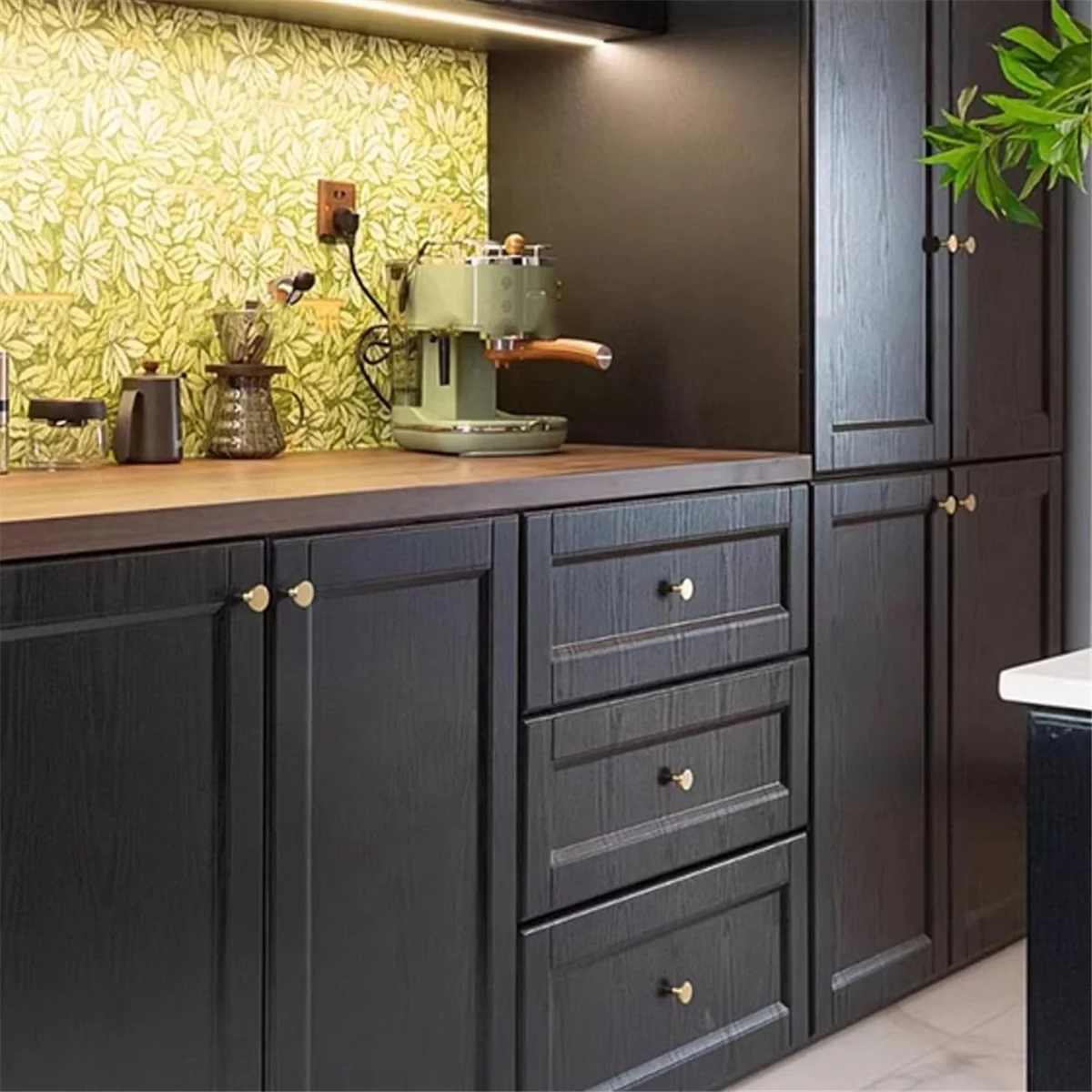 A67Z Gold Cabinet Knobs - 8Pcs Brushed Brass Round Pulls Handles for Kitchen, Dresser, Cupboard, Wardrobe, Furniture