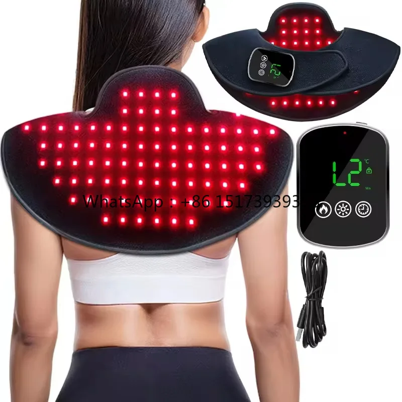 660nm 850nm Infrared Physiotherapy Heating Relieve Muscle Pain Shoulder Neck Massager Red Light Therapy Back for Shoulder Neck