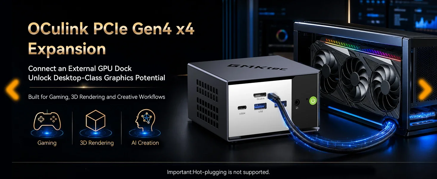GMKtec EVO-X1 Pro Ryzen AI 9 HX 470 Powerful AI PC LPDDR5 64GB 2*M.2 2280 SSD WIFI7 BT5.4 Windows 11 Pro Mini PC Gaming Computer