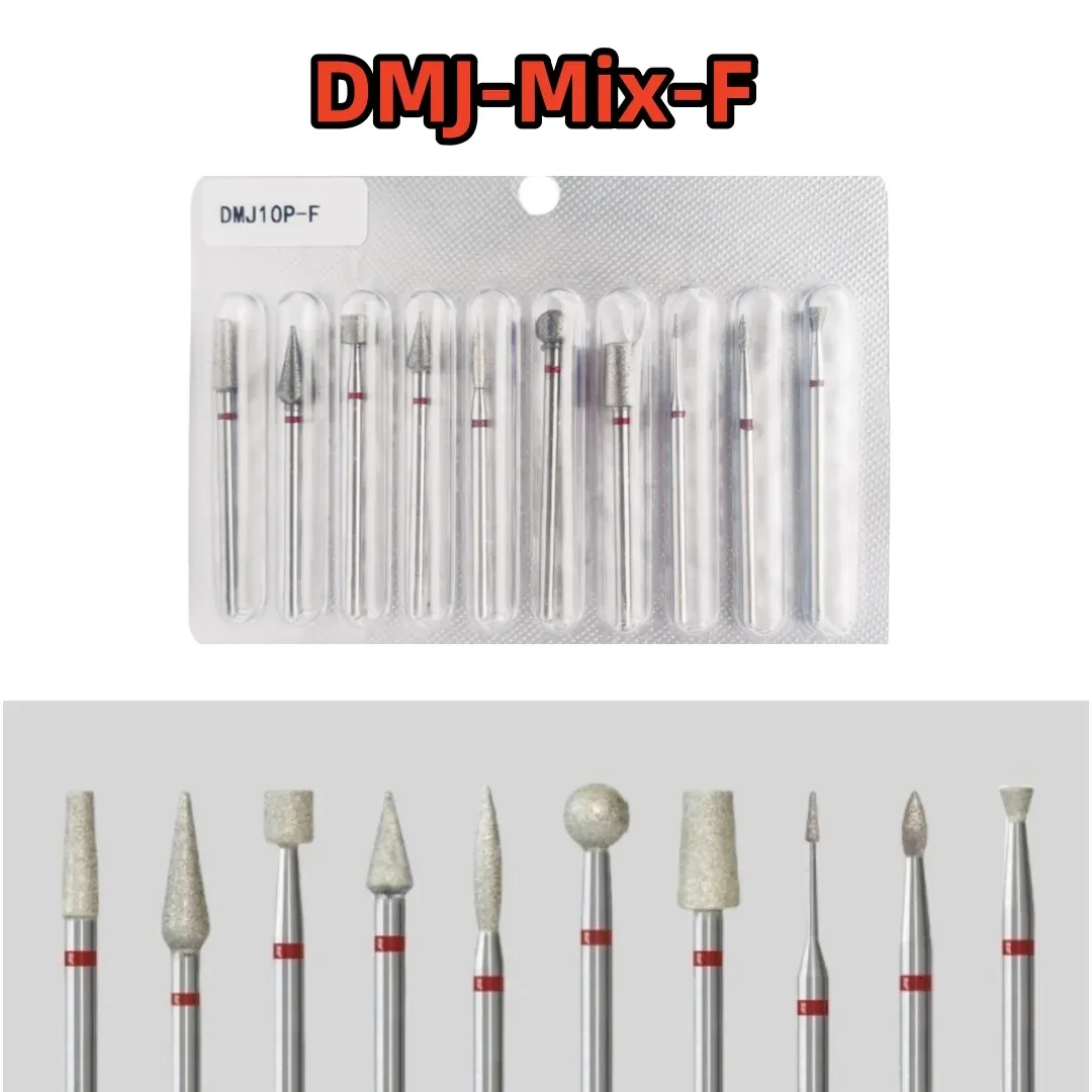 10-teiliges Diamant-Nagelbohrer-Set, Diamant-Fräser für Maniküre, 3/32 Zoll, elektrische Nagelfeile, Nagelhautentferner-Werkzeug – Detail 2