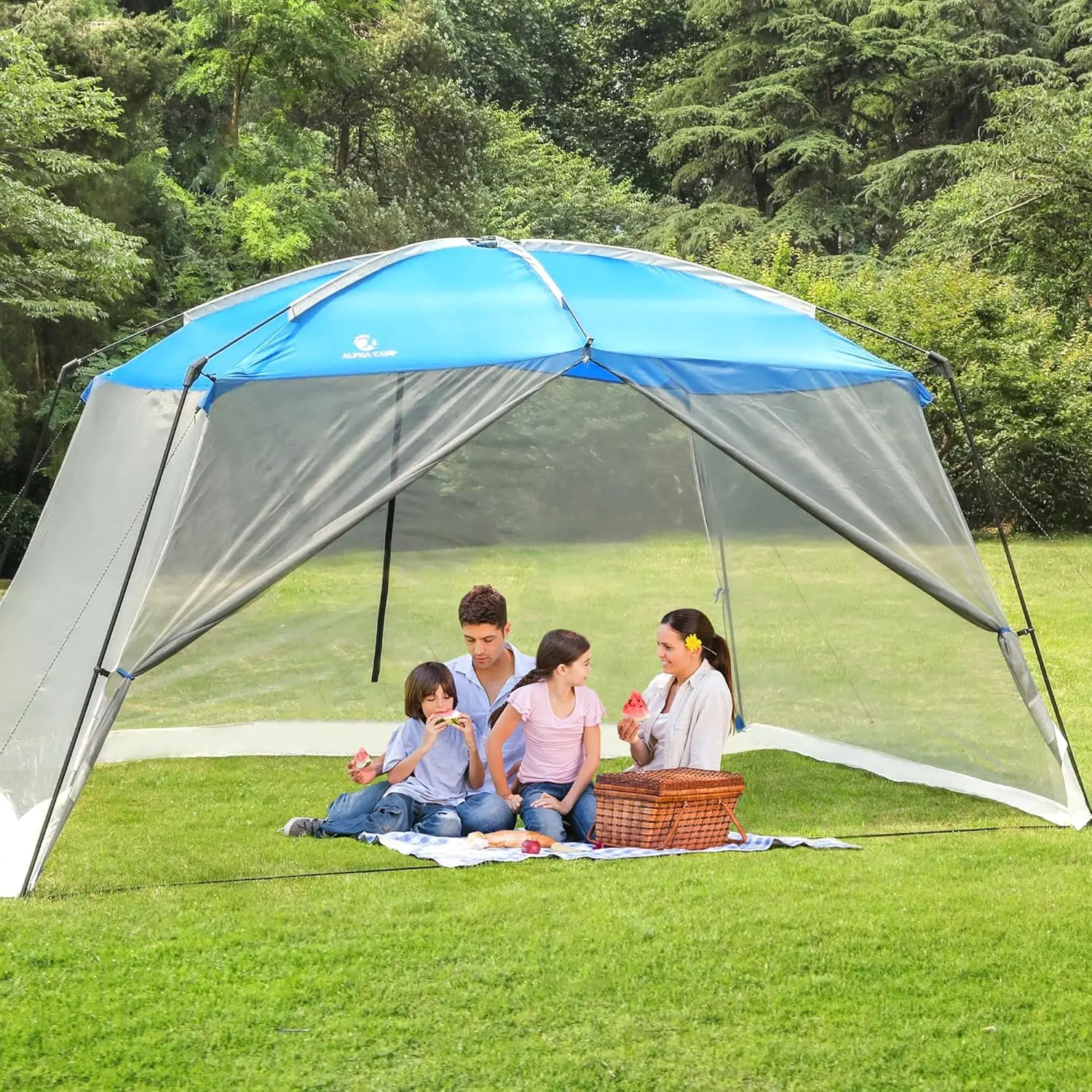 

13x9 ft Screen Tent for Camping, Outdoor Mesh Canopy Shelter with Net Walls, Sun Shade for Patio Beach Parties