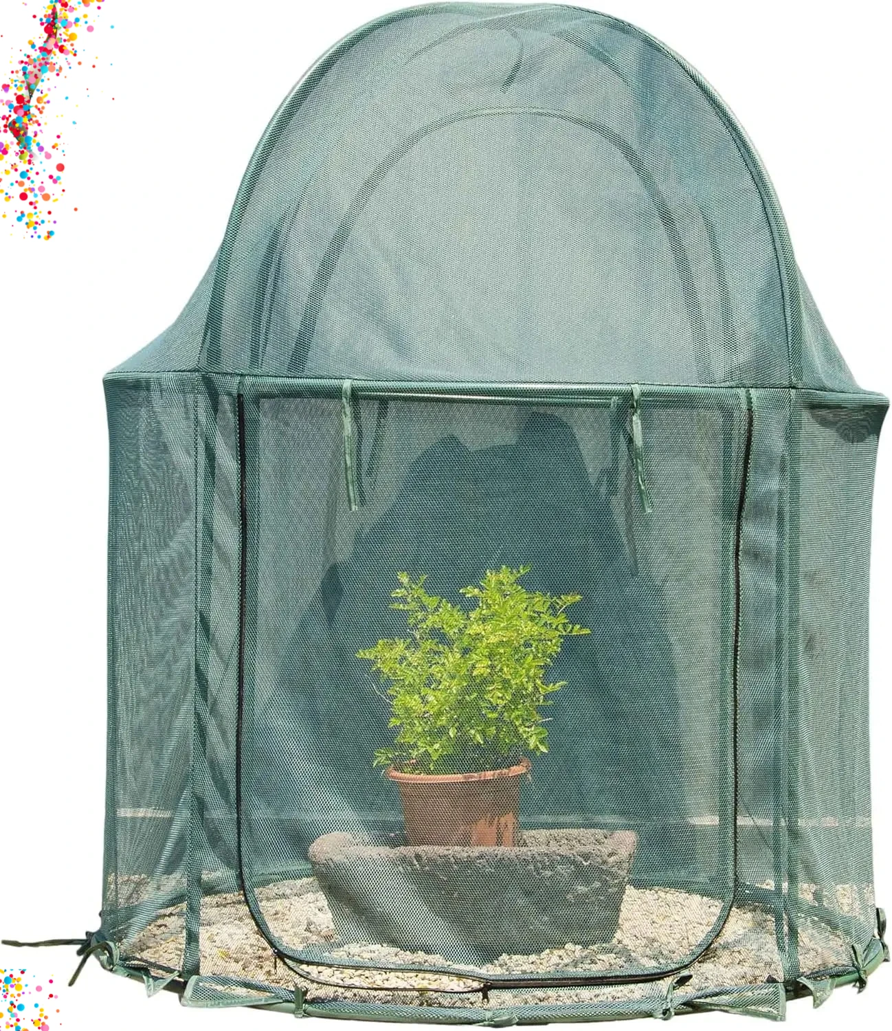 

Round 4'x4' Large Plant Mesh Cover 4.9FT Tall Crop Netting Cage Pest Guard Cover for Vegetables Fruits Durable Plant Gardening