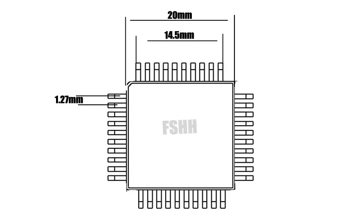 صدفي CQFP40 اختبار المقبس QFP40 ic المقبس CQFP40 إلى SIP محول دبوس الملعب 1.27 مللي متر رقاقة حجم 14.5 × 14.5 مللي متر 20x20 مللي متر