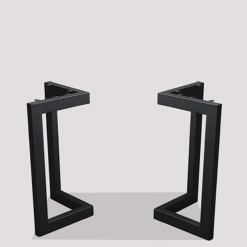 Industrial Steel Table Legs Frame Bracket Metal Table Legs With Floor Protection Pads V-shaped Frame Bracket Feet 2 pcs 28-Inch