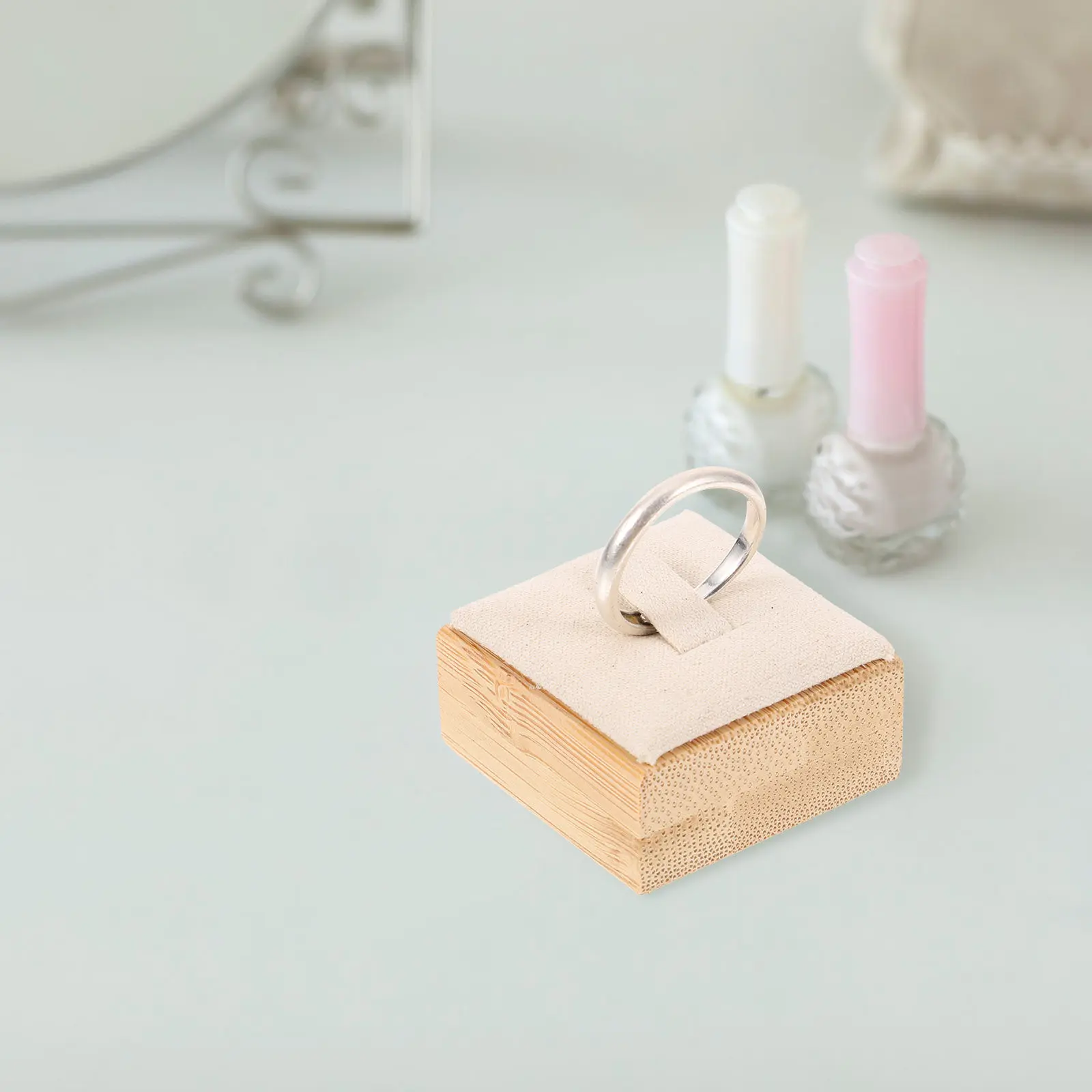 

Bamboo Ring Organizer Sturdy Eco Friendly Ring Display Holder for Jewelry Storage Rings Display Vanity Table Bedroom Bathroom