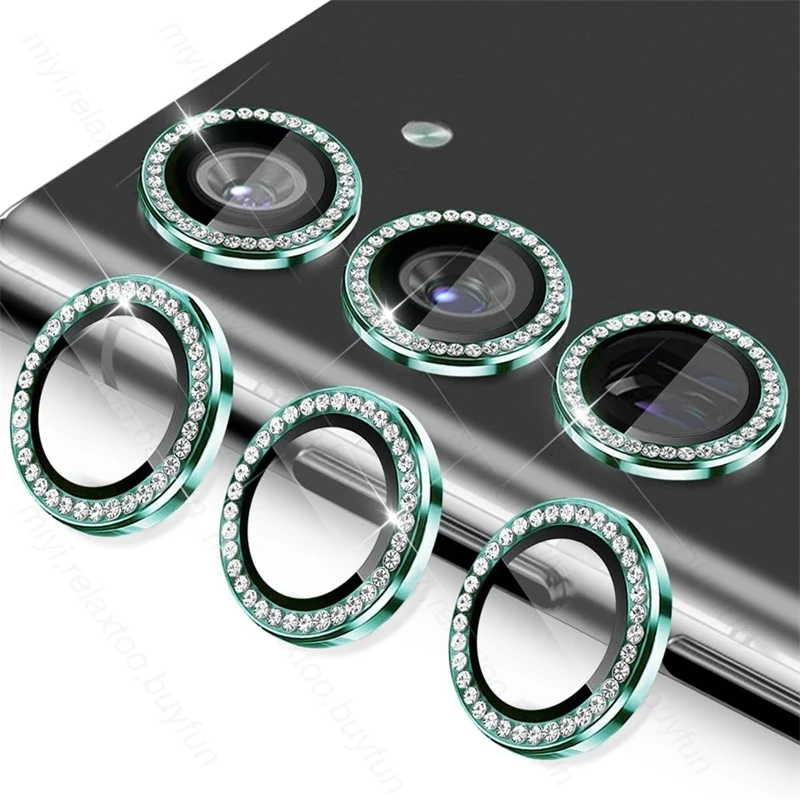 Diamond For Samsung A55 A35 5G A25 A15 4G 9H Tempered Glass Camera Lens Protector Alloy Ring Cover For Galaxy A 55 35 25 15 2024