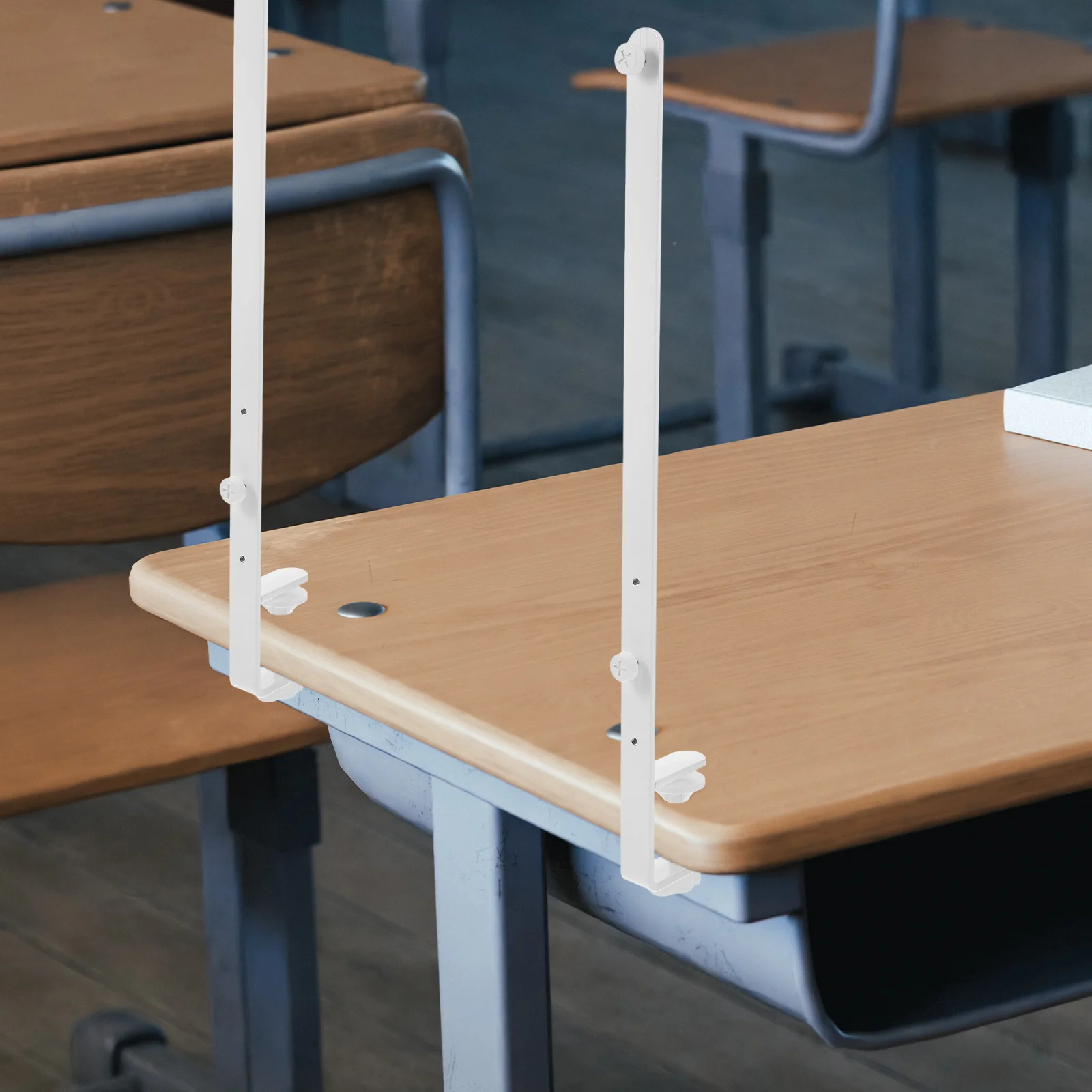 

2Pcs White Adjustable Over Table Rod Stand for Pegboards Sturdy Desktop Shelf Brackets Ergonomic Organizers for Home Office