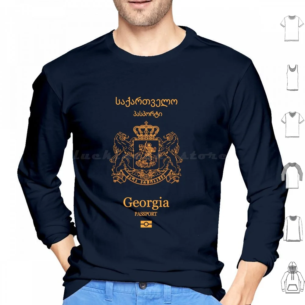 

Georgia Passport Hoodies Long Sleeve Georgia Georgian Georgian Passport Georgian People Sakartvelo Tbilisi Kutaisi