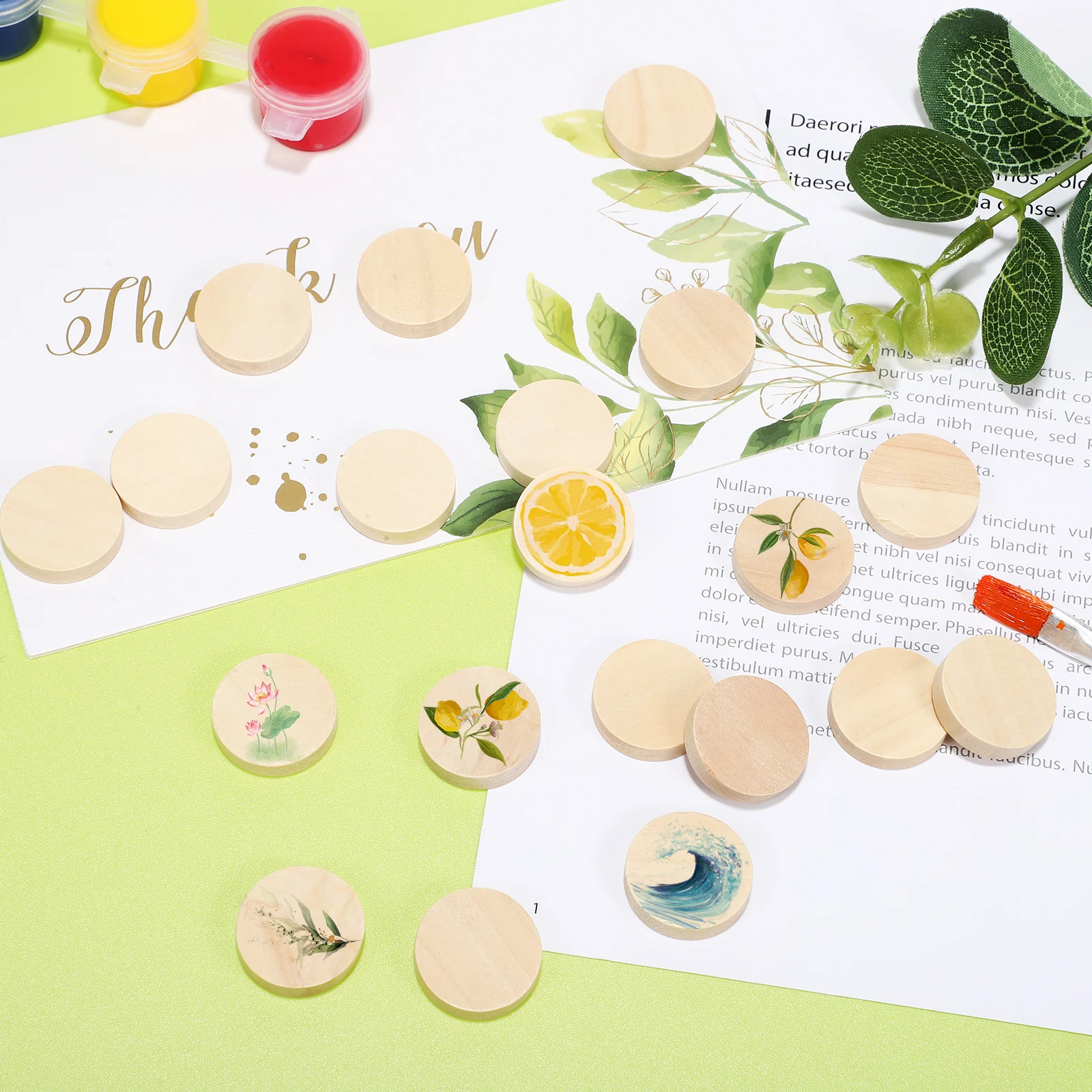 

100Pcs Wood Rounds Unfinished Smooth Surface Circles for Crafts DIY Painting Small Wooden Pieces for Ornaments