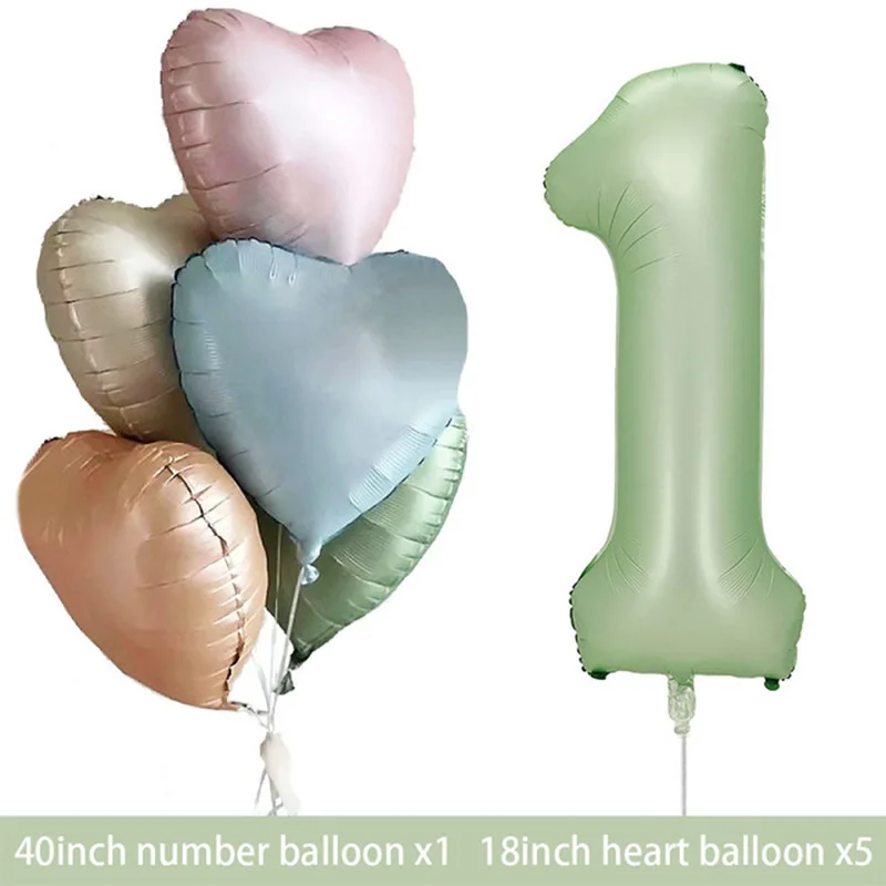 Green Number Balloon Set Love Floating Balloon Olive Green 0 1 2 3 4 5 6 7 8 9 Number Balloon Love Combination Birthday Balloon