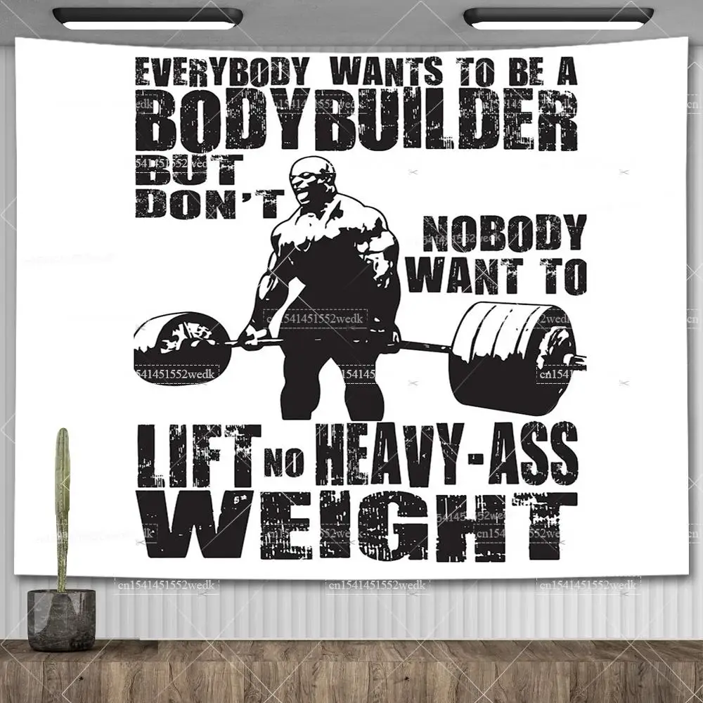 Yeah Buddy Ronnie Coleman Tapestry Wall Decor GYM Motivation Bodybuilder Meme Tapestry Macrame Aesthetic Bedroom Decoration