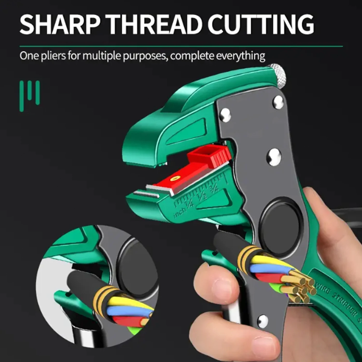 Spellafili multifunzionale a becco d'anatra Spellafili automatico Lunghezza regolabile Tagliafili piatto Spellafili per elettricista