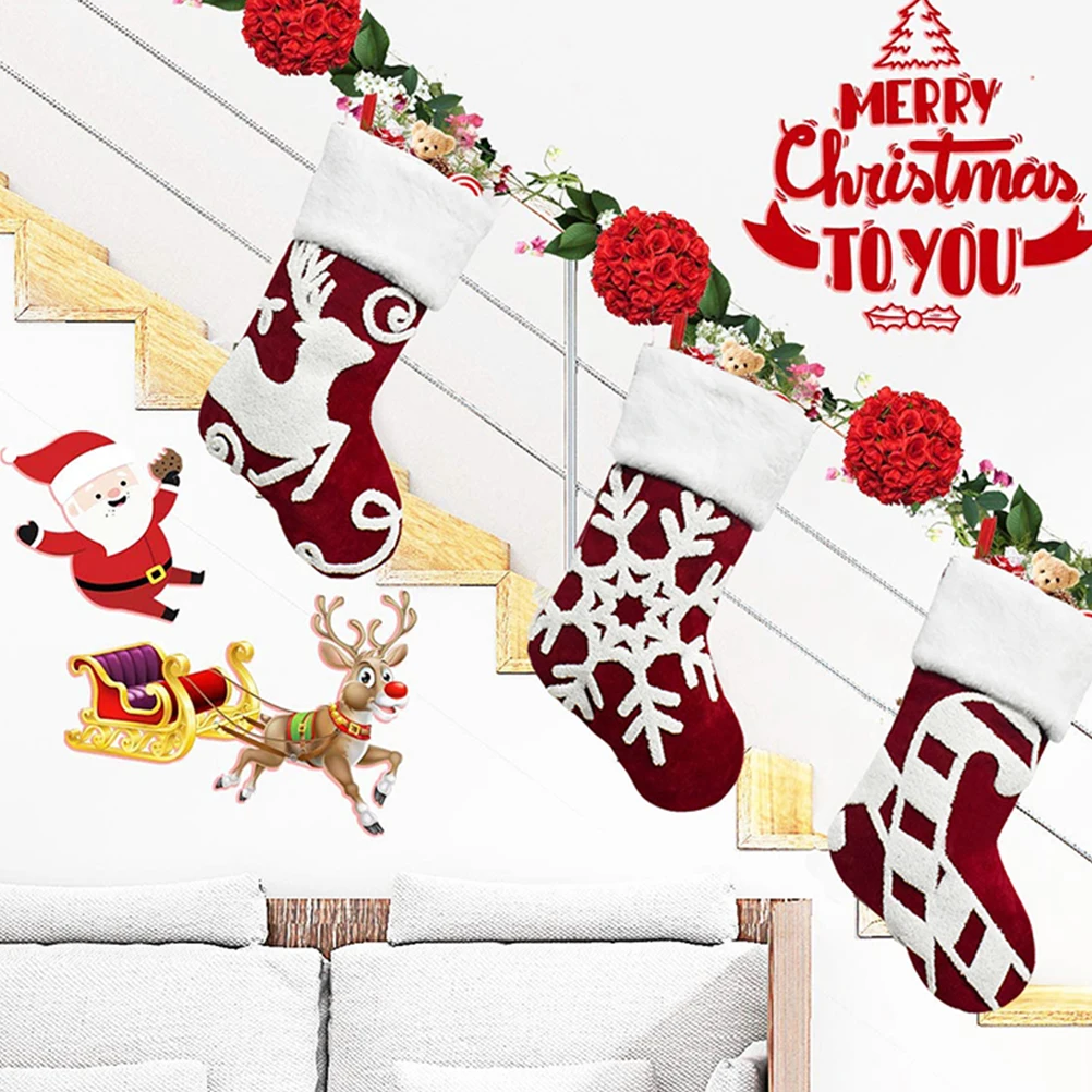 

Christmas Stockings Decorations Bag Hanging Pendant Large Bags Decorative Socks Candy Polyester Gift Holders