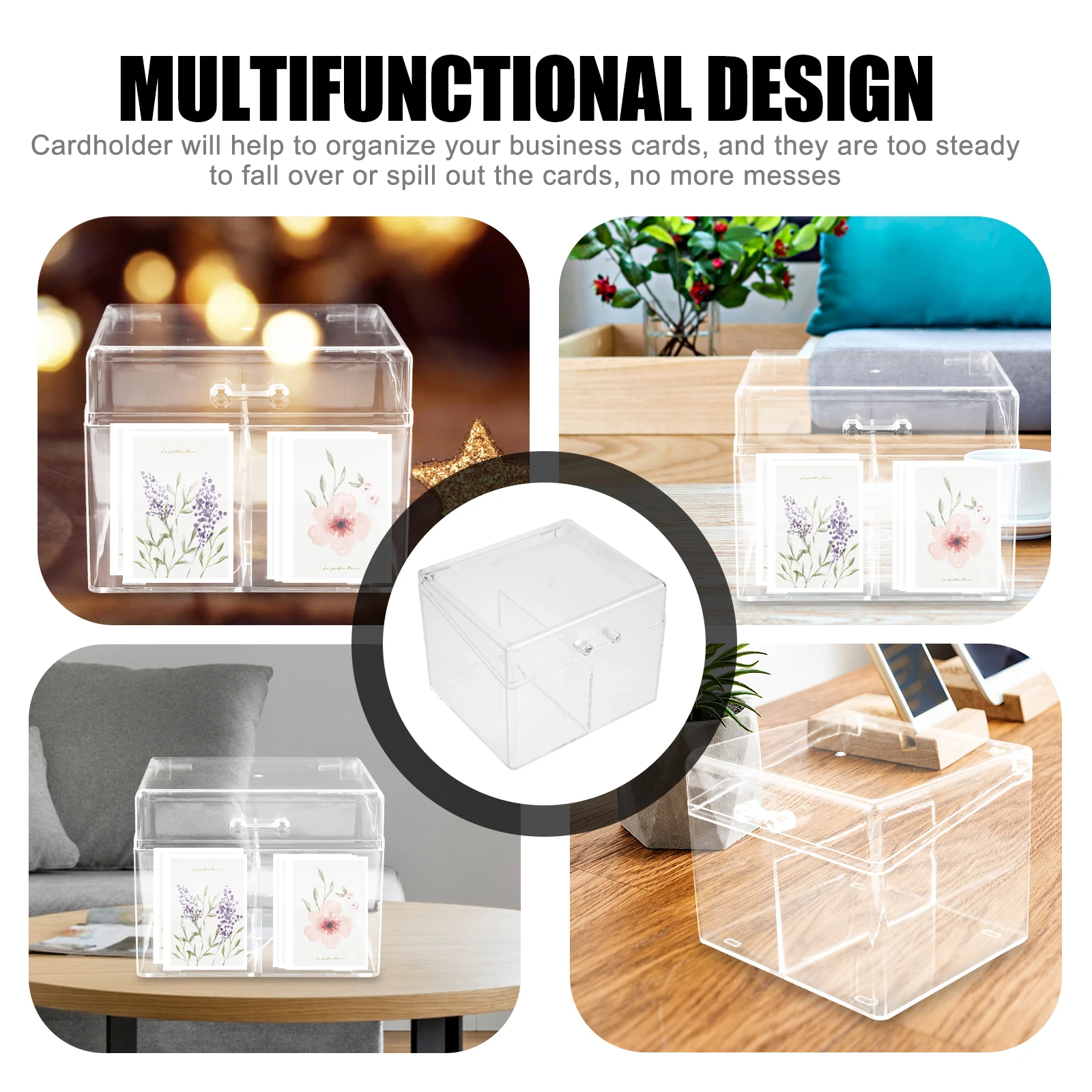 

Card Storage Box Trading Display Stand Name Holder Holders Business Desk Organizer