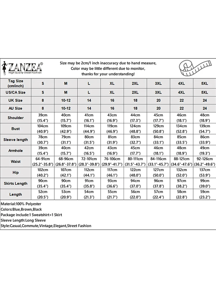 ZANZEA otoño mujer moda 2 piezas traje 2025 Top de manga larga Casual cintura alta falda larga conjuntos vestido sólido trajes chándales
