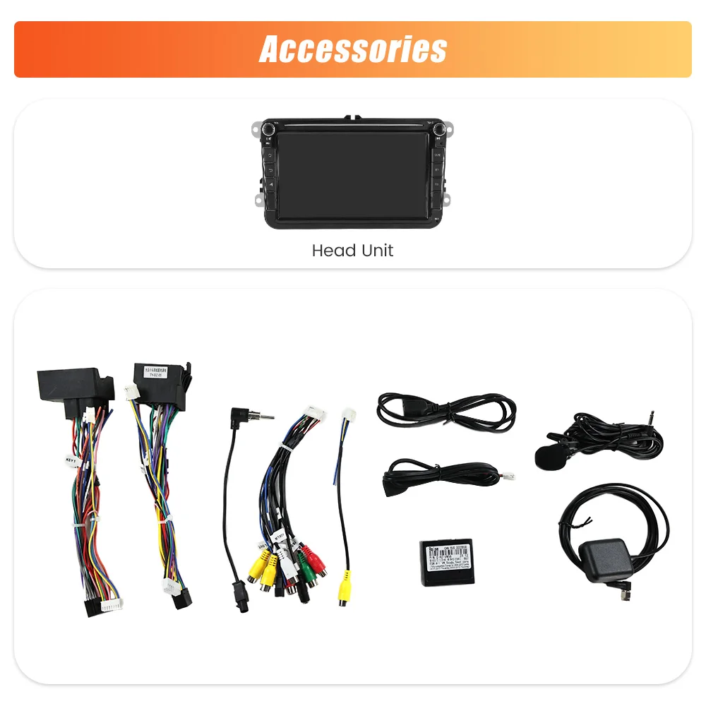 MEKEDE Android 8 pouces autoradio pour VW POLO GOLF PASSAT B6 JETTA Skoda TIGUAN TOURAN SHARAN Caddy GPS lecteur multimédia FM stéréo