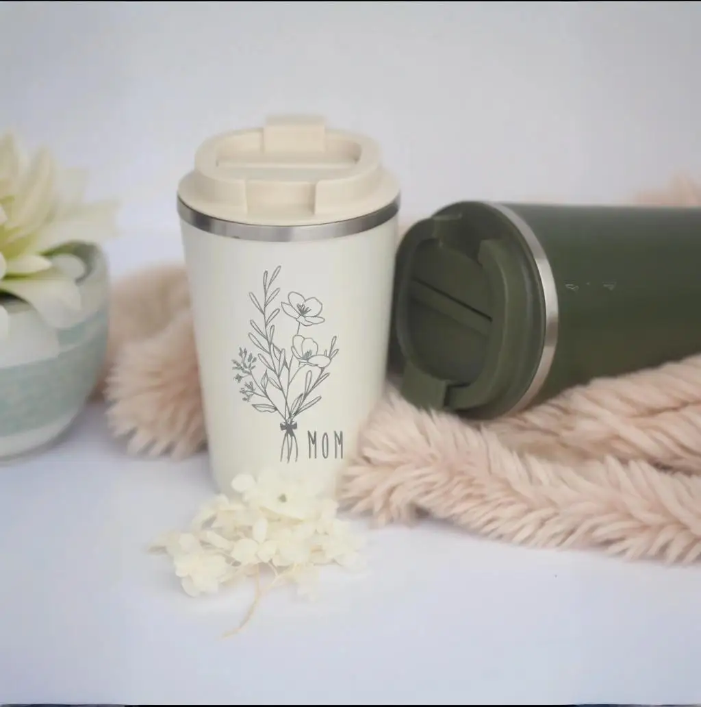 Custom Engraved Thermos Mug Personalized Insulated Travel Cup with Name Double Wall Stainless Steel Gift Mug for CoffeeTea