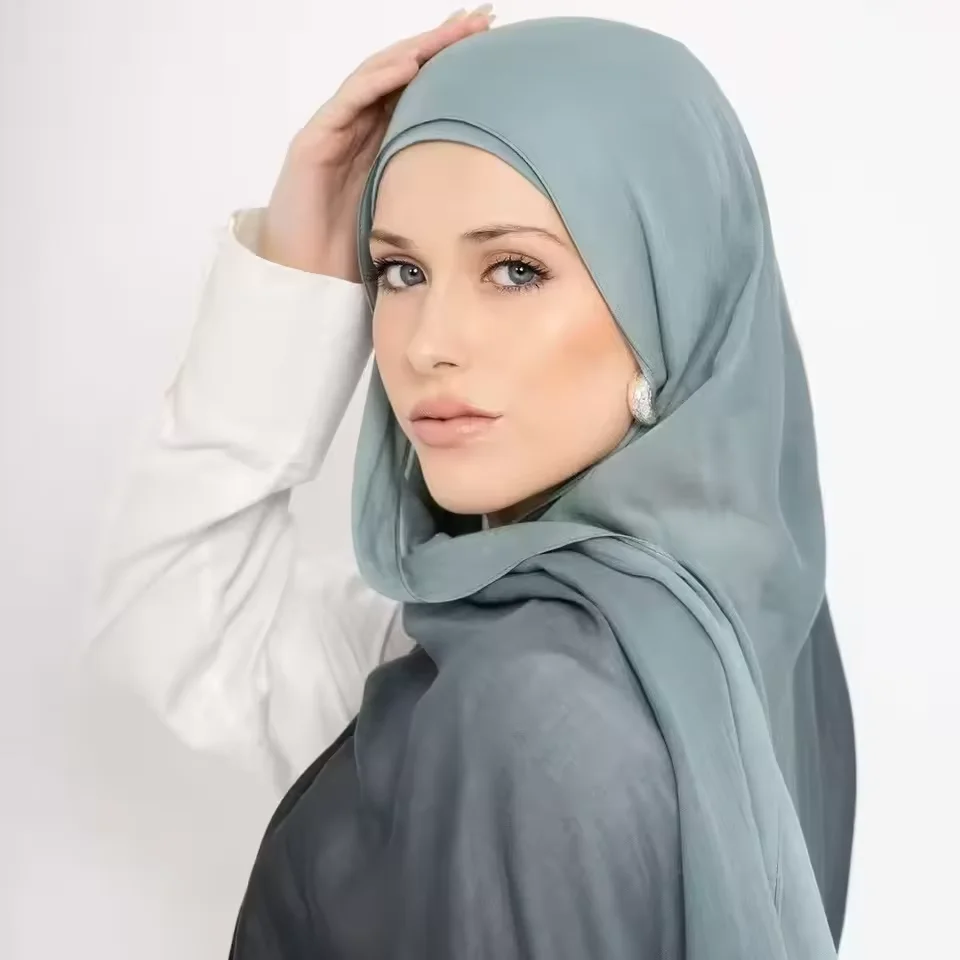 

Fashion Gradient Rayon Hijab Scarf for Woman Muslim Shawl Wrap Islam Turban Foulard Headband Scarves Bandanas Bufanda Foulard