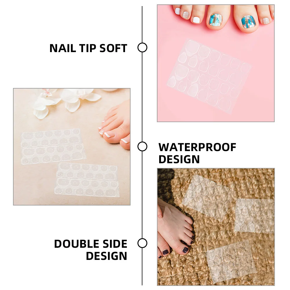 100 ورقة مزدوجة الجانب مسمار الغراء اضغط على ملصقات الأظافر علامات التبويب لزجة لاصق قوي للأظافر وهمية الأظافر كاذبة