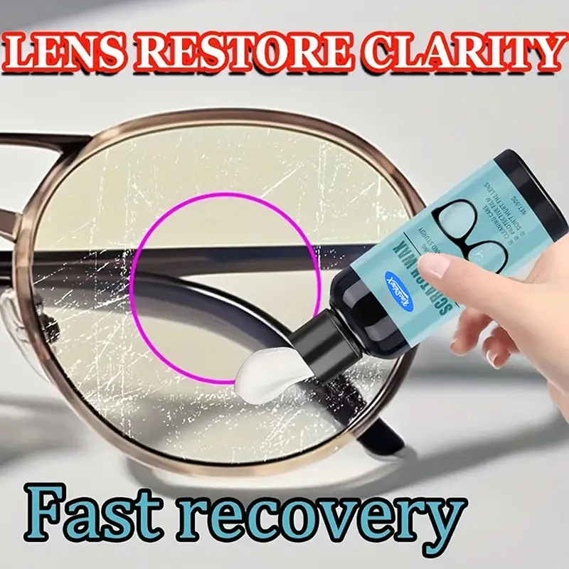 New NEW Eyeglass Repair Cream With Sponge Lens And Frame  Polish Lens Polishing Buffing For All Eyeglasses