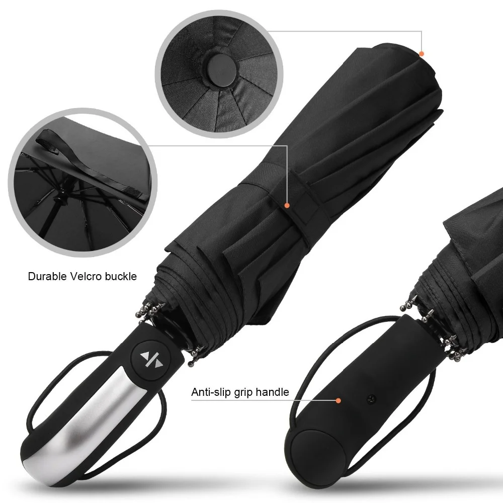 Folding Umbrella Men Automatic UV Parasol Portable Strong Wind Resistance Waterproof Bumbershoot Raining Snowing For Xiaomi view 4