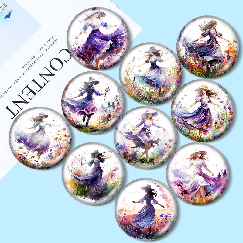 Dancing girl 12/18/20/25mm glass cabochon  bracelet pendant rings for jewelry demo earrings back Making findings
