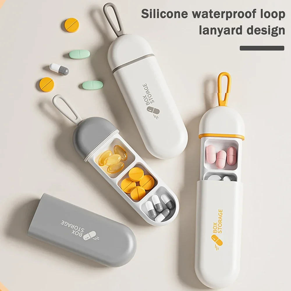Organizador de Pílulas Diário com 3 Compartimentos, Estojo Portátil para Medicamentos, Porta-Pílulas de Viagem para Bolso, Caixa de Pílulas à Prova de Umidade