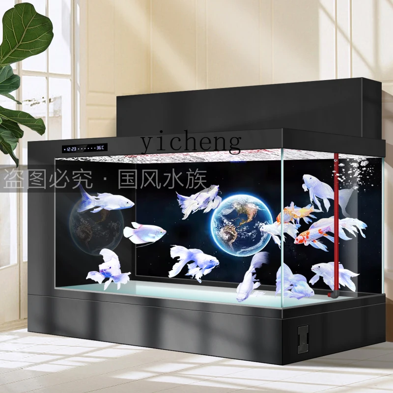 

XL fish tank aquarium double filter aluminum alloy koi floor tank ultra-white glass water-free