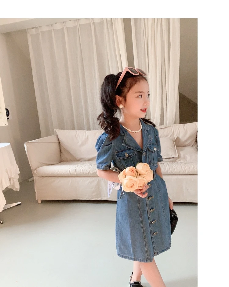white christmas dresses Diesel for Kids - Short Denim Dress with Logo main image 1