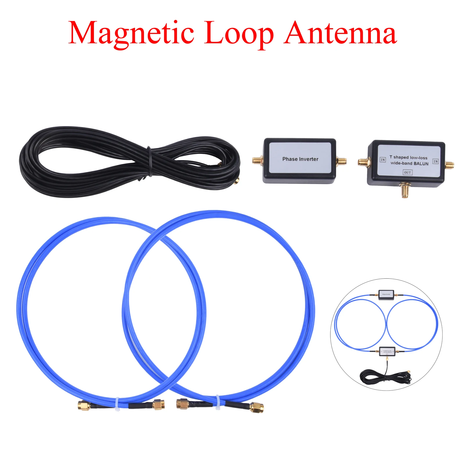 YouLoop-Antena Magnética Passiva, Banda Larga de Baixa Perda, Portátil, SMA, BNC, Áudio de 3,5mm, HF, VHF