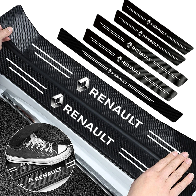 1/4/5Pcs Car Accessories Door Sticker Threshold Anti Scratch Decals For Renault Koleos Captur Talisman Kadjar Megane Clio Arkana