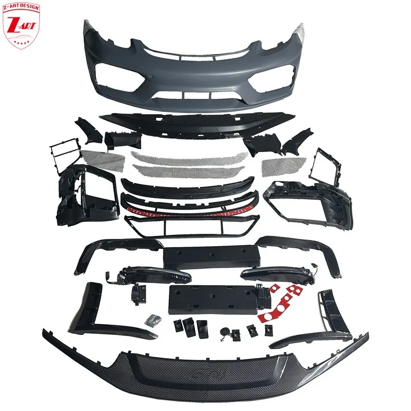 Z-ART 981 PP GT4 Front Bumper For Porsche 981 Dry Carbon Fiber Body Kit for Porsche Boxster Cayman 2012-2015