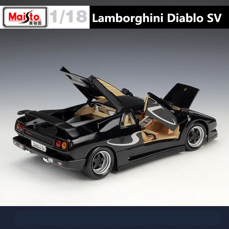 Lamborghini Diablo SV-modelo de coche deportivo de aleación, vehículo de juguete de Metal fundido a presión, regalo de colección de simulación, 1:18