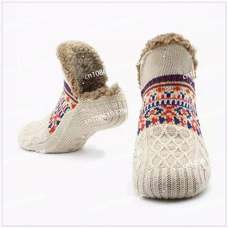 Autumn and Winter Floor Socks Home Warmth Women's Confinement Snow Socks Sleep Carpet Slippers Socks Men's Non-slip