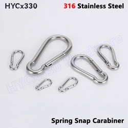 Spring Snap Carabiner, 316 Stainless Clips Quick Link Lock Ring Spring Snap Hooks Shackle for Camping/Hiking/Keys/Water Bottle