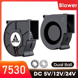 1PCS Gdstime 7530 DC 5V 12V 24V 2Pin USB Ball/Sleeve 75mm 75x30mm Turbo Blower Fan Computer PC Brushless Cooling Centrifugal Fan