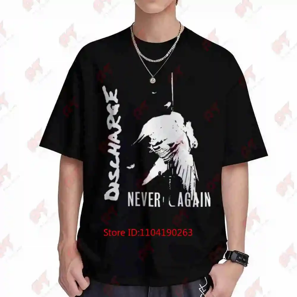 Discharge Never Again D Beat Hardcore Short Sleeve Tee 100% Cotton T-Shirt